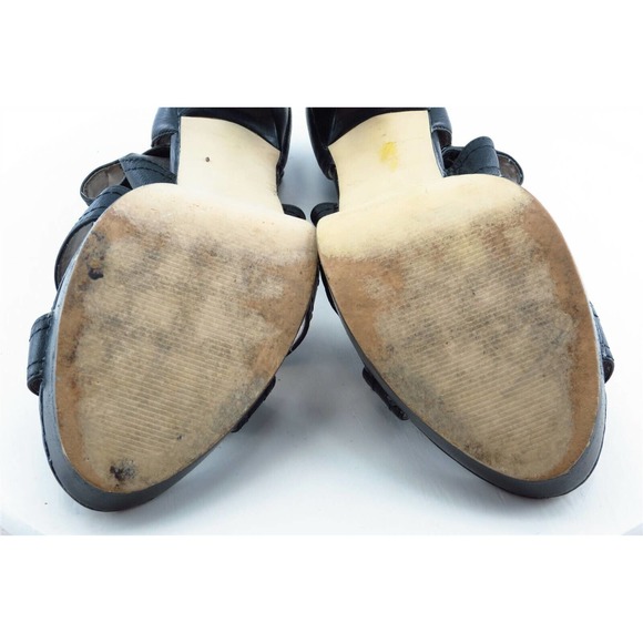 Steve Madden Size 9.5 M Black Ankle Strap Leather Women‎ Sandal Shoes - Picture 5 of 7